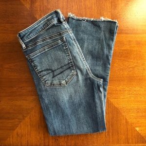 AEO Hi-Rise Crop Flare Jeans